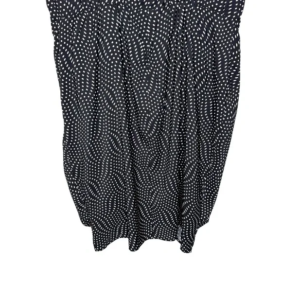 Express Black/White Polka Dots Y2K Baby doll top Tulip mini dress Women's size L - Picture 8 of 10
